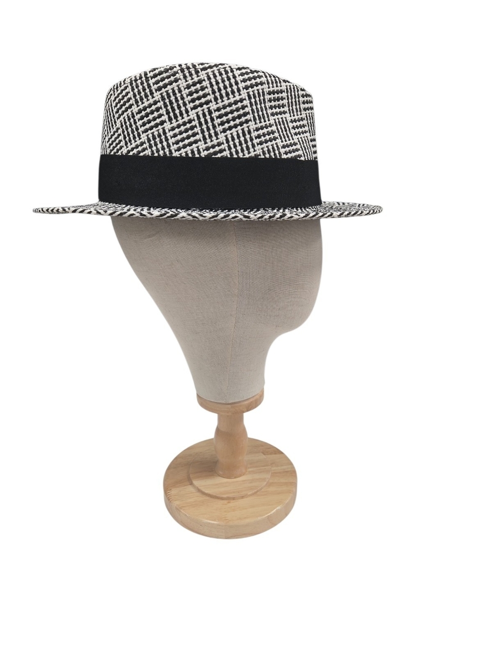 STEVEN LAND MENS "LUCIA" BLACK- WHITE FEDORA CRUSHABLE FEDORA HAT. SH-112. - Picture 3 of 7